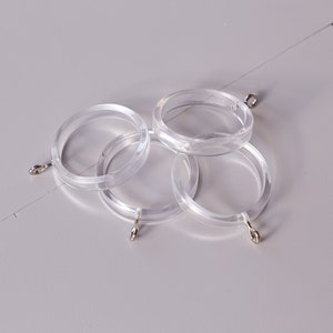 Clear Curtain Rings for 1.37 or 1.5 Inch Diameter Drapery Rod, Lucite Eyelet Rings, Custom Shower Curtain Rings, Lucite Drapery Hardware image 5