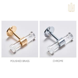 Lucite Bathroom Towel Rack, Polished Brass or Nickel, Modern Wall Mounted Storage image 9