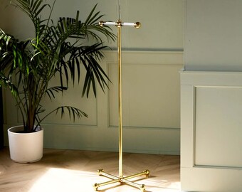 Brass & Lucite Clothing Rack | Modern Garment Stand