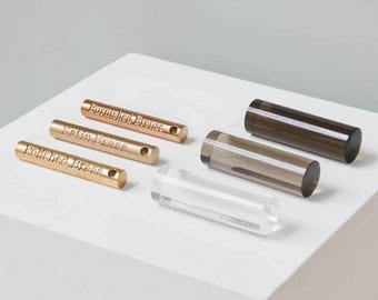 Luxholdups Hardware Finish Sample Pack, Lucite Shades, Cabinet Pulls, Rods (Clear, Smoke)