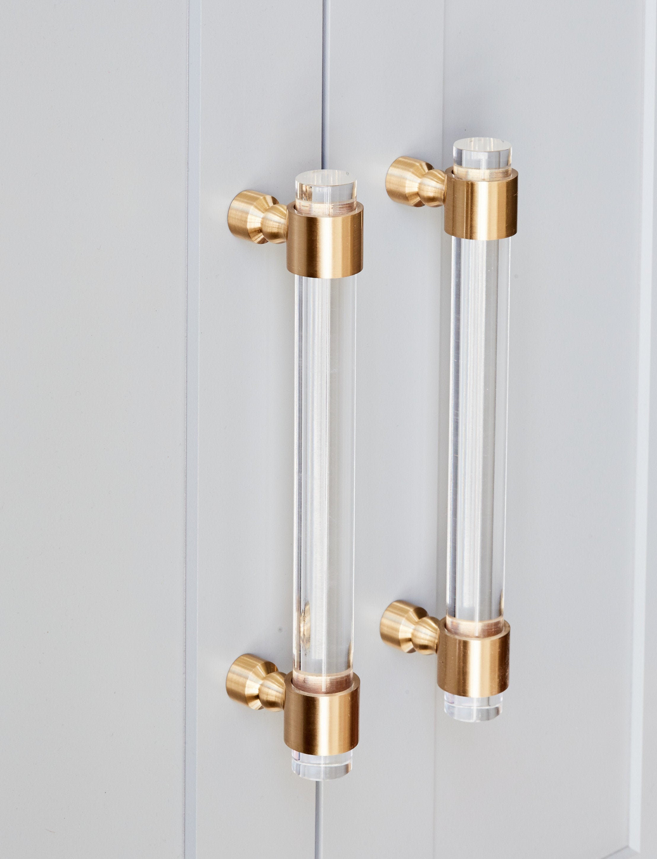 Custom Lucite Door Handle polished Brass Satin Brass Nickel Etsy