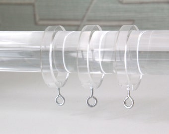 Lucite Curtain Rings - Curtain Rings - Drapery Hooks - Drapery Hardware - Drapery Rings - Lucite - Curtain Hooks - Eyelet - LuxHoldups