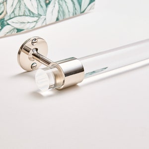 Luxholdups Lucite and Brass Towel Bar Bathroom Towel Rod, Retro Towel Rack with Custom Brackets in Polished or Satin Brass image 8