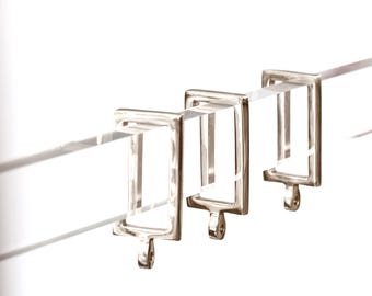 Nickel Finish Brass Curtain Rings for Rectangular Lucite Rod