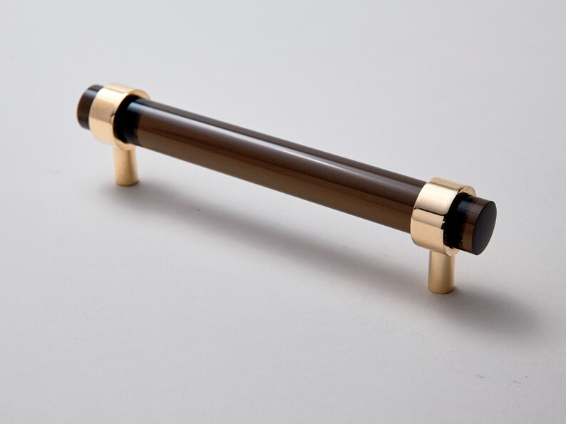 Lucite Drawer Pulls Dark Smoke Straight Post 3 4 Dia Etsy