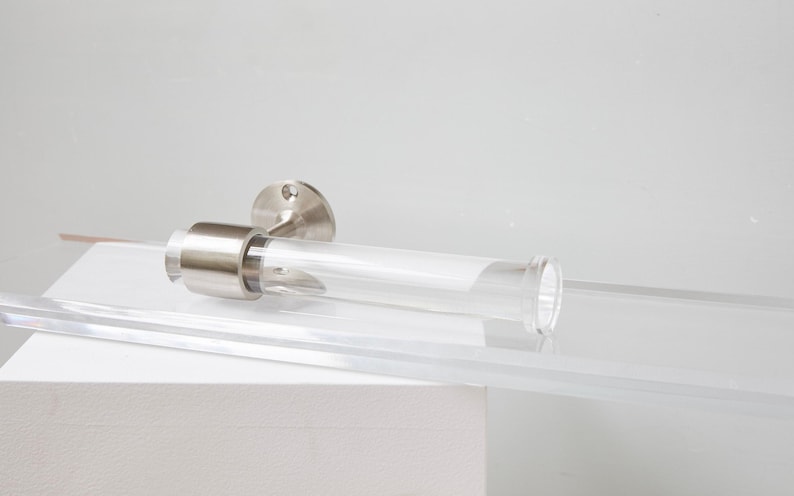 Lucite Toilet Paper Holder, Chrome and Nickel Hardware, Wall Mount TP Holder image 1