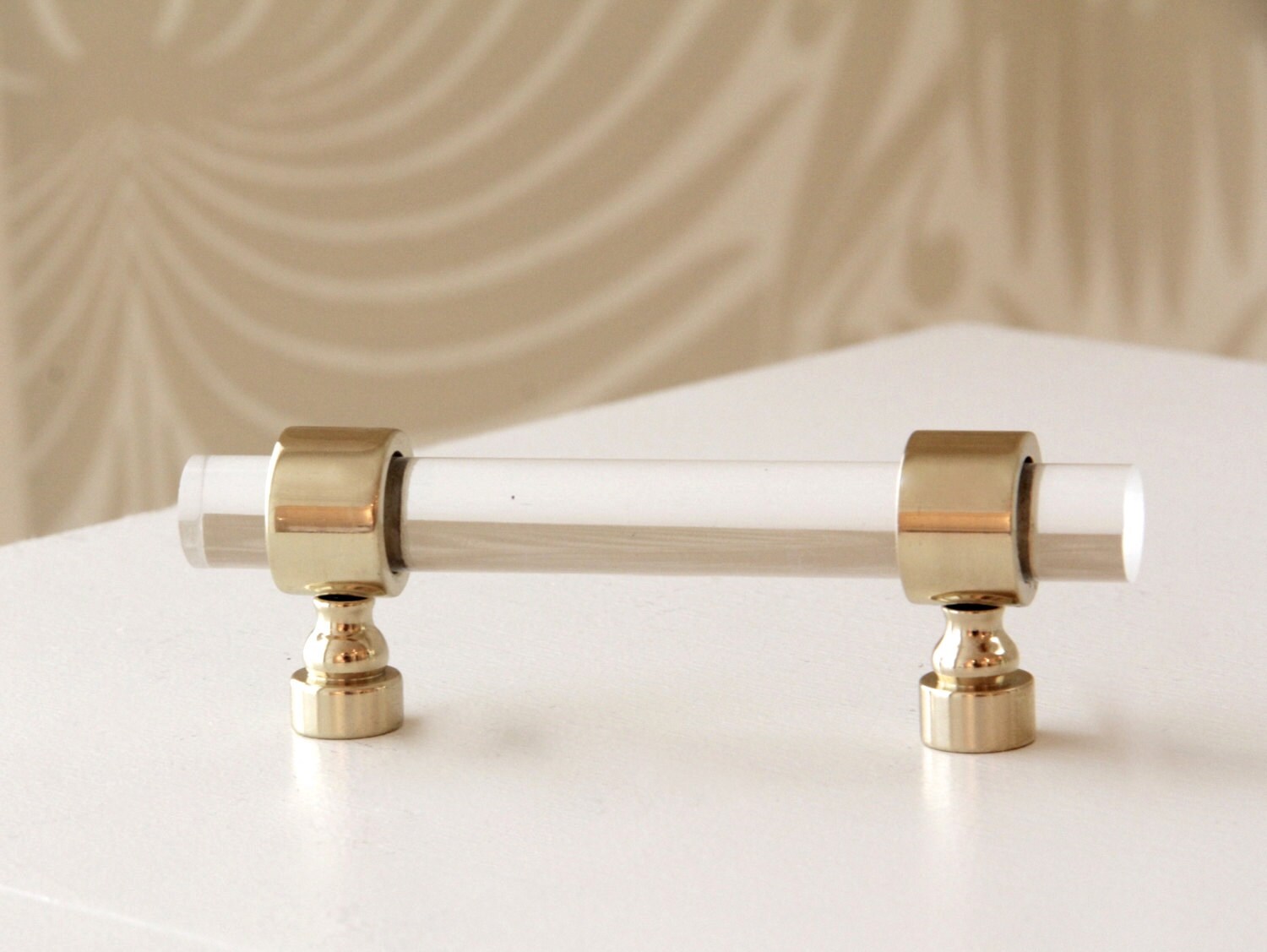 Lucite Drawer Pull Hollywood Regency Cabinet Handles Brass Satin Nickel Chrome Luxholdups 1 2 Dia