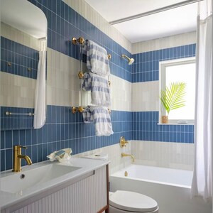 Three tiered lucite towel bar rack