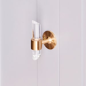 Polished Brass and Lucite Wall Hooks for Towels and Robes, Luxholdups Lucite Bathroom Accessories, Storage and Organization Luxury Fixtures image 5