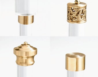 Curtain Rod Finials for Lucite Lucite Drapery Rods, Luxholdups Brass End Caps in Brass Finishes, Decorative Hardware for Window Treatments