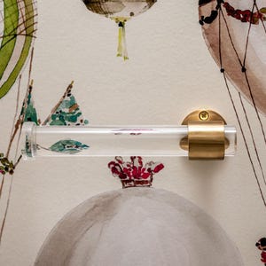 Lucite Toilet Paper Holder, Chrome and Nickel Hardware, Wall Mount TP Holder image 3