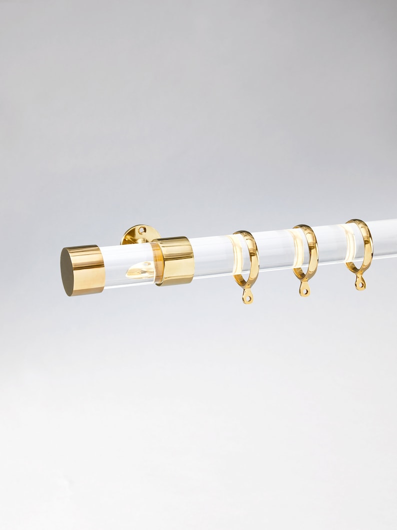 Curtain Rings for Lucite Curtain Rod polished Brass Satin Etsy