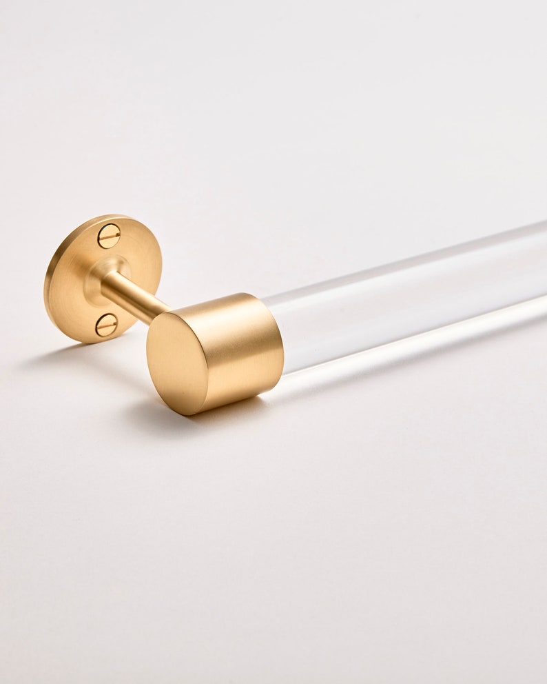 Lucite Towel Bar Polished Brass Satin Brass Closed End | Etsy