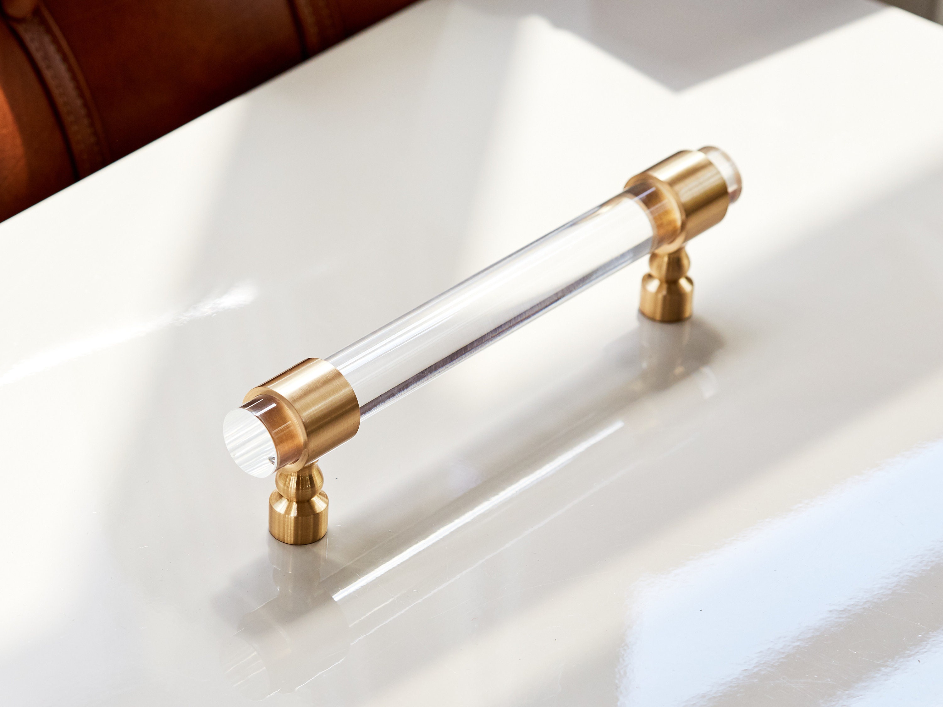 Custom Lucite Door Handle polished Brass Satin Brass Nickel Etsy