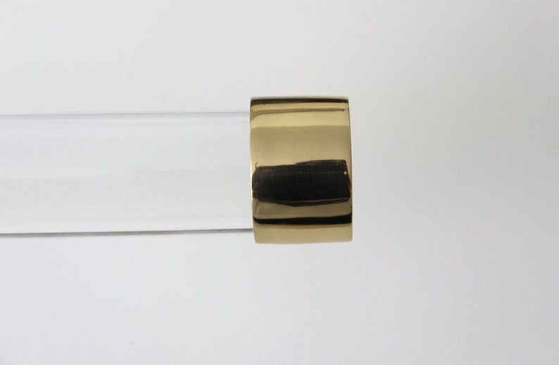 Polished Brass Satin Brass End Caps for Lucite Curtain Rods Etsy