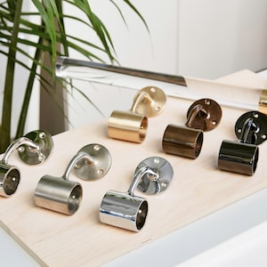 Handrail Bracket for Lucite Indoor Stair Railings, Custom Finish Modern Clear Staircase Hardware by Luxholdups