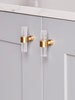 Slim Lucite Knob - Crown Post (Polished Brass & Satin Brass) - Cabinet Hardware - Toggle - Door Handle - 1/2' DIA - LuxHoldups