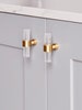 Slim Lucite Knob - Crown Post (Polished Brass & Satin Brass)  - Cabinet Hardware - Toggle - Door Handle - 1/2' DIA - LuxHoldups 