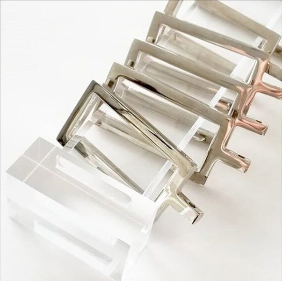 Rectangular Rings For Lucite Curtain Rod Brass Nickel Satin