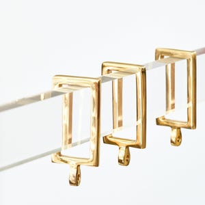 Rectangular Brass Curtain Rings for Lucite Curtain Rod, Brass Rectangle Curtain Rings for Lucite Rod, Custom Drapery Hardware by Luxholdups