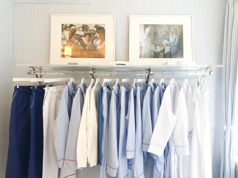 Lucite Wall Shelf Rack for Closet, clothing rack, Lucite Shelf Retail Display, Clear Shelves w/ Brass Bracket, image 9