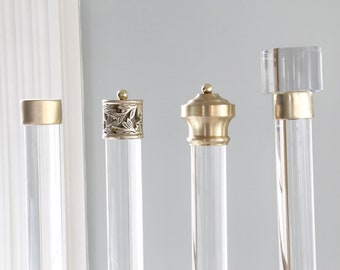 Brass Finial for Lucite Drapery Rods, Luxholdups Hardware (1 qty)
