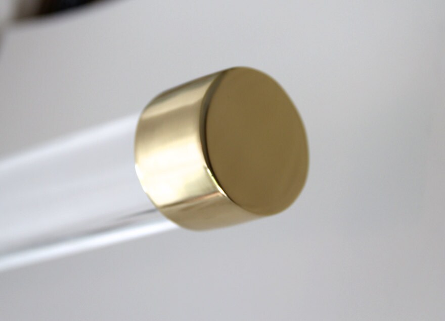 Polished Brass End Cap for Lucite Acrylic Curtain Rod Priced Etsy