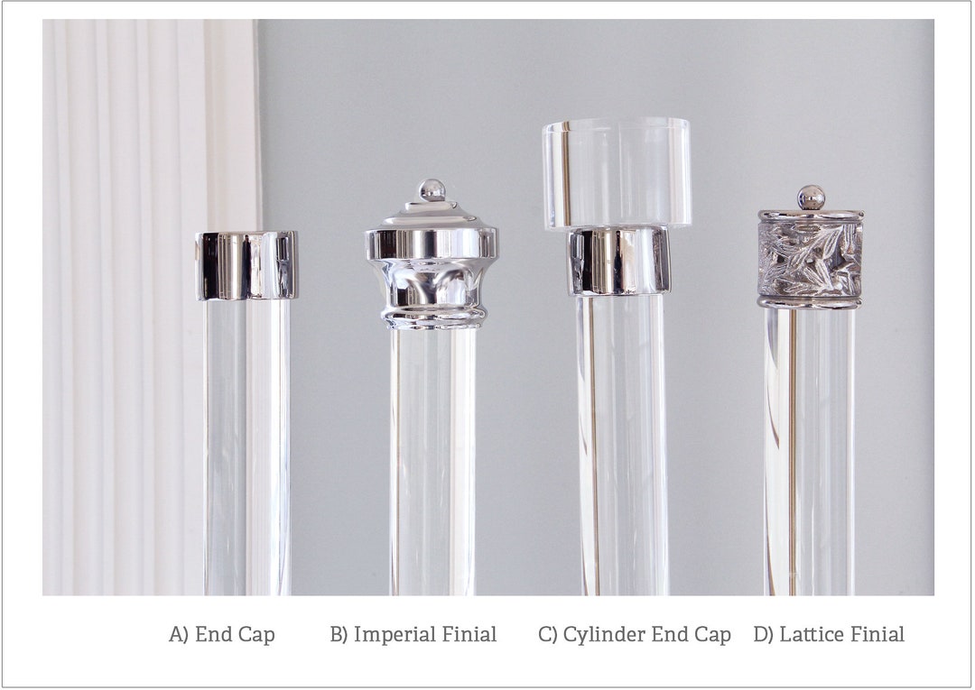 Finials for Lucite Lucite Round Curtain Rods, Custom Decorative Drapery