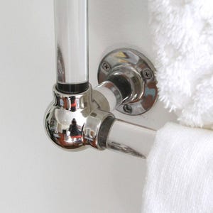 Lucite Bathroom Towel Rack, Polished Brass or Nickel, Modern Wall Mounted Storage image 5