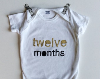 Twelve Months. 12 Months. One Year. First Birthday. Baby Announcement. Bump. Monthly Baby Stickers. Belly Stickers. Pregnant Stickers.