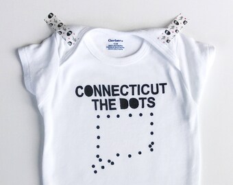 Connecticut baby. Connecticut the dots // Connect the dots. Unique baby. Hipster baby. Hipster baby boy. Hipster baby girl. Funny baby.