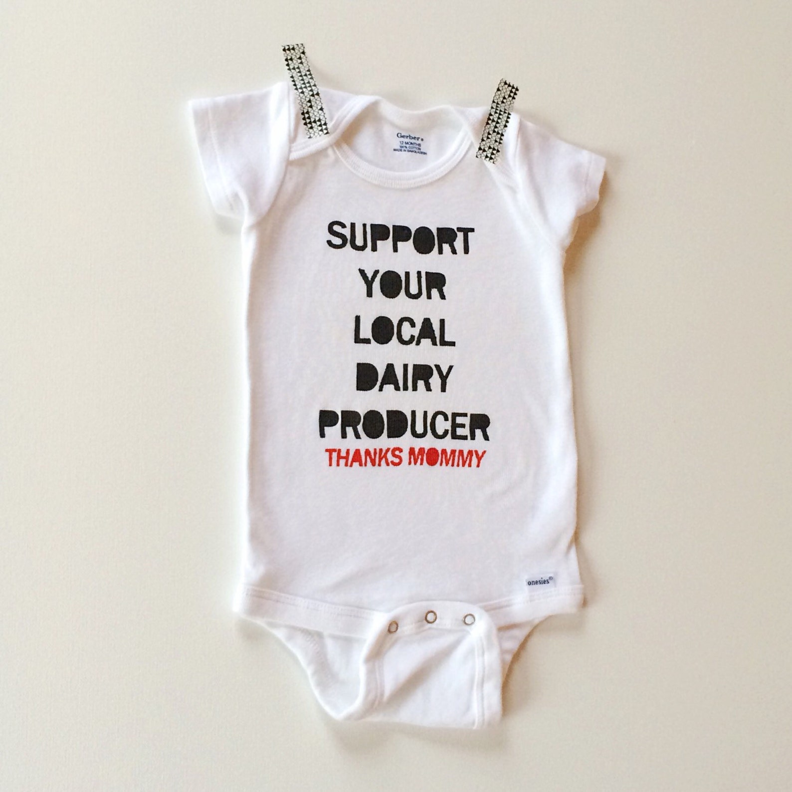 Breastfeeding Onesie Support Your Local Dairy Producer a Design by Lula