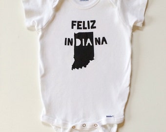 Indiana Baby. Feliz Dia. Feliz Indiana. Indiana. Unique baby onesie. Indiana onesie. Hipster baby clothes. Funny onesie. Hipster baby.