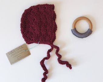 The Michele Bonnet // Aubergine // Size 12-24 Months // Ready to Ship