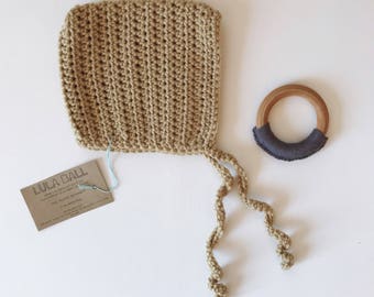 The Augie Bonnet // Chestnut Latte // Size 3-6 Months // Ready to Ship