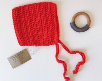 The Augie Bonnet // Pumpkin // Size 3-6 Months // Ready to Ship
