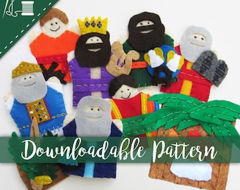 Sukkot Finger Puppets Pattern Jewish Feast of Booths Sukkah Lulav Seven Torah Guests