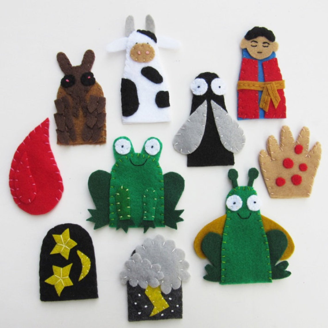 10 Plagues Finger Puppets for Passover Felt Pattern Etsy