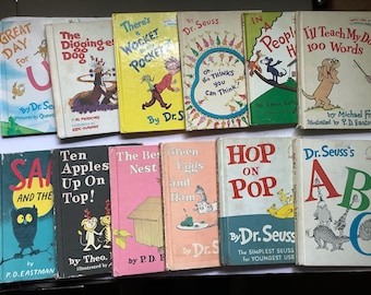 Dr Suess People House Hop on Pop Dr Seuss's ABCs Green Eggs and ham Best Nest Children's Stories Picture Books Collection Vintage LOT 14