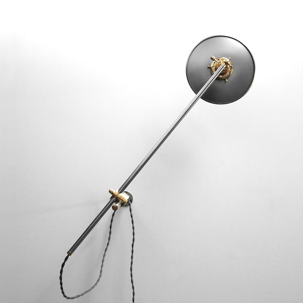 Wall Lamp - Adjustable Lamp - Extension Lamp - Boom Lamp - Bedside Lamp - Sconce - Articulating Industrial Brass Scissor Lamp Light - SB1