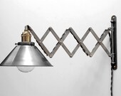 Scissor Lamp Articulating Adjustable Brass Steel Swing Sconce - Industrial Wall Mount Extension Bedside Reading Light - Style X4