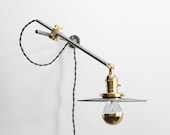 CUSTOM - Wall Lamp - Sconce - Adjustable Lamp- Bedside Lamp - Extension Lamp - Boom Lamp -Articulating Industrial Brass Lamp Light - SB2