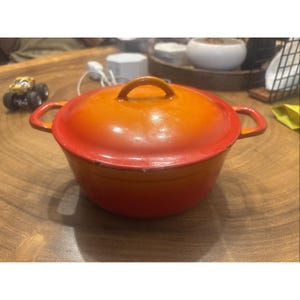 descoware バターウォーマー　鋳物　オレンジ　ヴィンテージ Descoware Dutch Oven Orange - Etsy