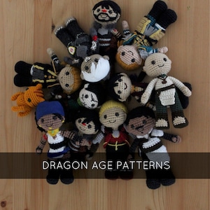 Collection of Dragon Age amigurumi crochet patterns | Bulk pattern pack | Dragon Age Bioware plush doll DIY