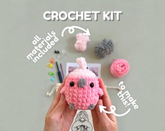 Galah Crochet Kit: Beginner Amigurumi Bird DIY Craft (No Sew)