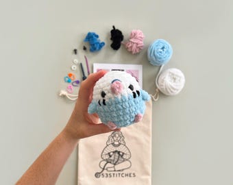 Budgie Crochet Kit for Beginners: Amigurumi Love Bird DIY Craft