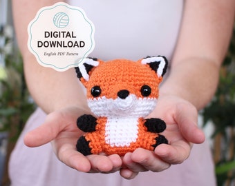 Fox amigurumi crochet pattern | Cute animal plushie doll perfect handmade gift for birthdays or showers, friends and family