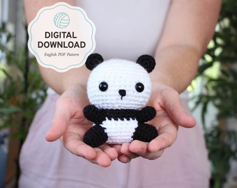 Panda amigurumi crochet pattern | Cute animal plushie doll perfect handmade gift for birthdays or showers