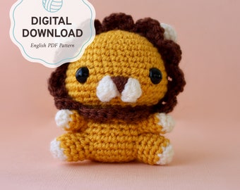 Lion amigurumi crochet pattern | Cute big cat animal plush doll instructions with tutorials and videos for beginners in english