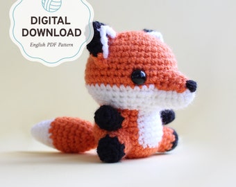 Fox amigurumi crochet pattern | Cute animal plush doll instructions with tutorials and videos for beginners in english